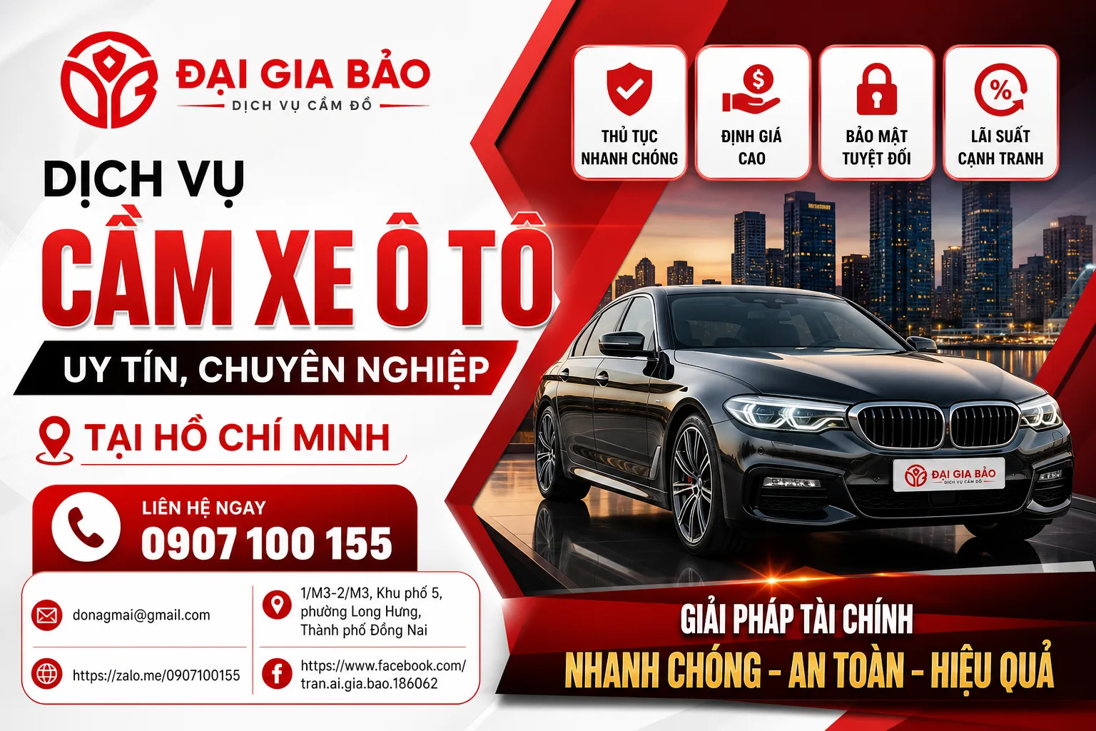 Dịch vụ cầm xe ô tô uy tín, chuyên nghiệp tại Hồ Chí Minh