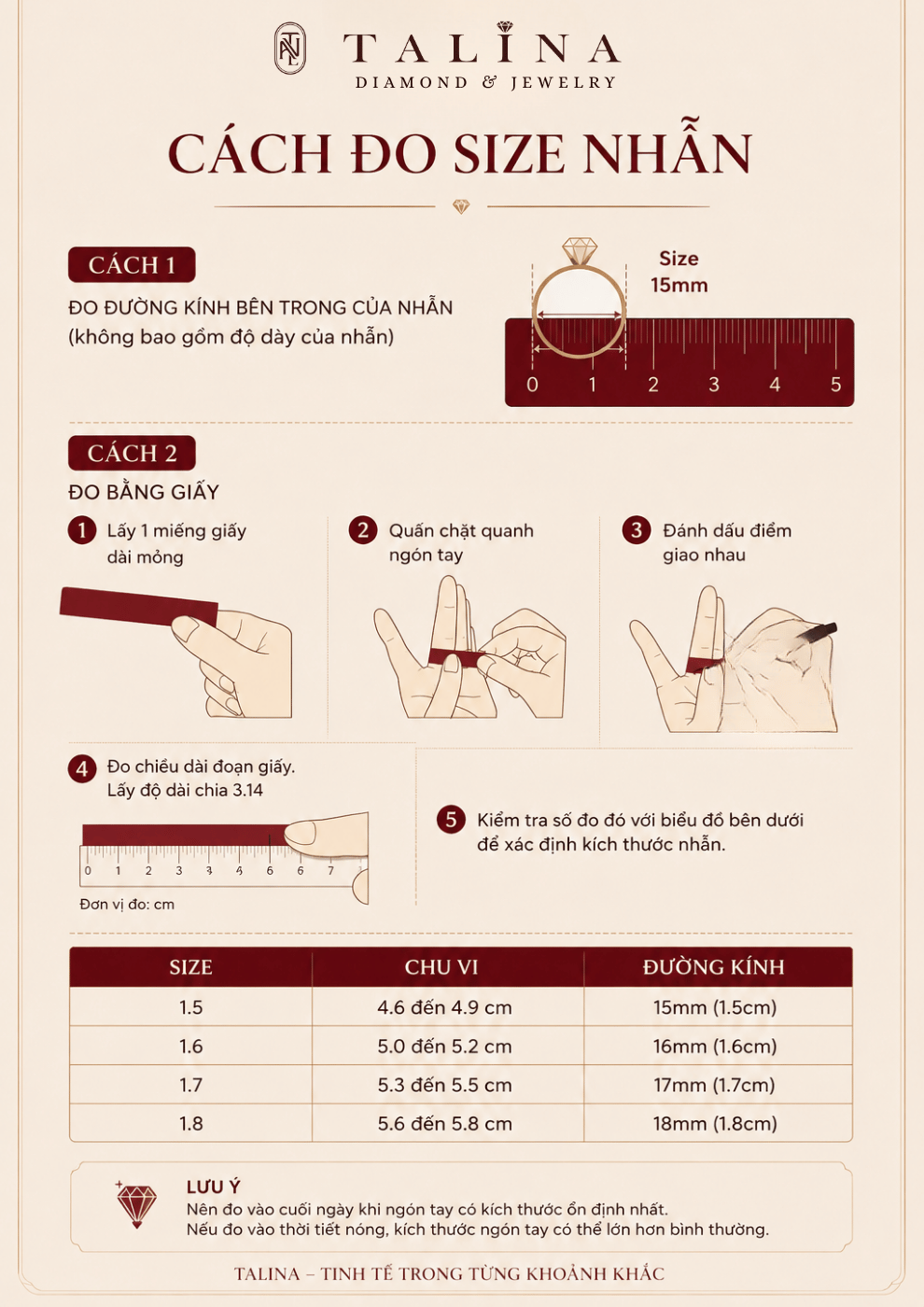 HƯỚNG DẪN ĐO SIZE NHẪN TẠI NHÀ