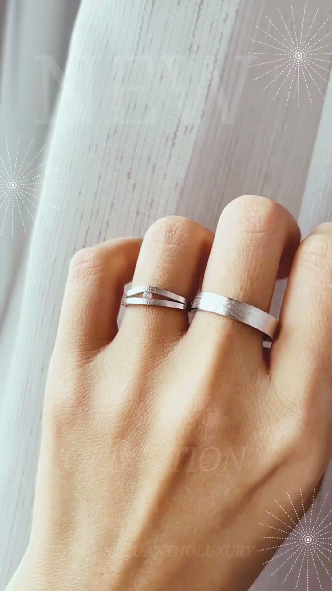 Nhẫn Cưới Ánh Lụa - Silk Matte White Gold Wedding Bands
