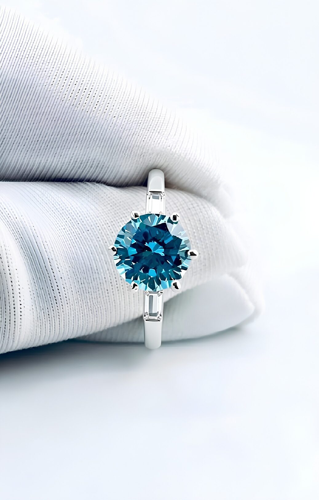 Alternative view of Nhẫn Đính Hôn Aquamarine Ocean Promise